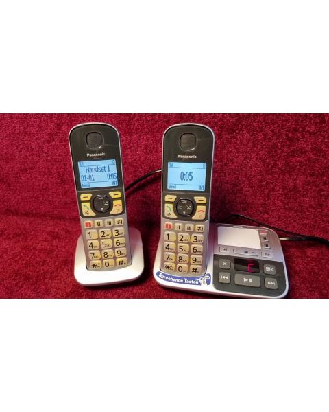 PANASONIC KX-TGE522GS *2x Telefone, mit AB, Hörgerätkompatibel