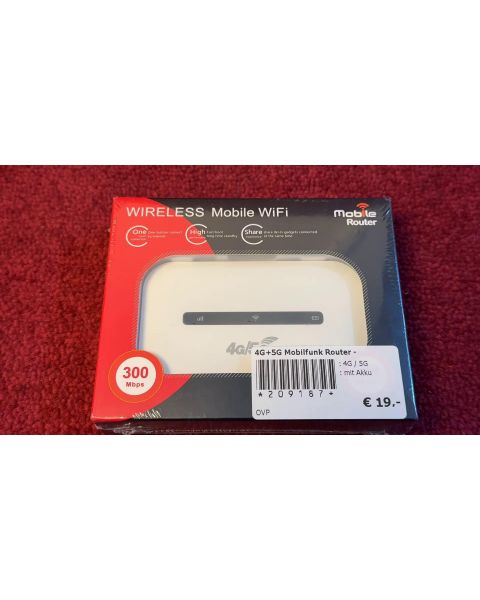 4G+5G Mobilfunk Router - Tragbarer WiFi Hotspot mit LAN für Deutschland EU *4G / 5G, mit Akku