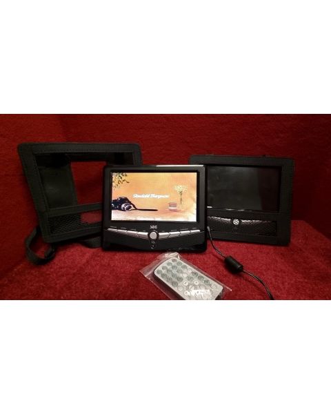 SEG Auto DVD Player  *2x Bildschirme , Komplett mit zub., Akku, USB / SD Karte 