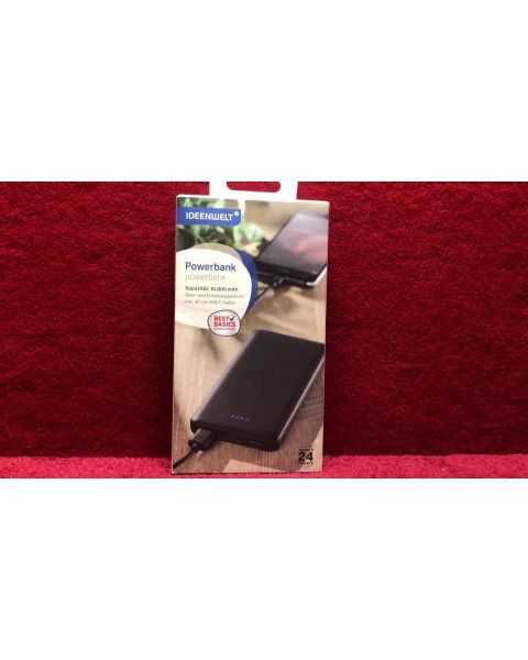 Ideen Welt PowerBank 5.000mAh Neu *30cm USB-C-Kabel