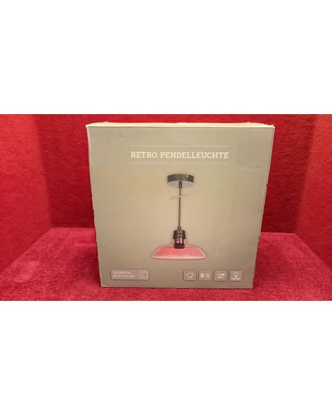 Retro Pendelleuchte Glass Rot 60 Watt *ROT, 60 Watt, 12cm x 22cm, Glass