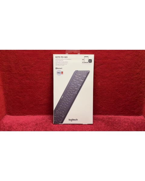 Logitech 920-006704 Keys-To-Go Ultra Portable Keyboard - Schwarz Bluetooth für Ipad Iphone und Apple TV *incl. Tablet Ständer