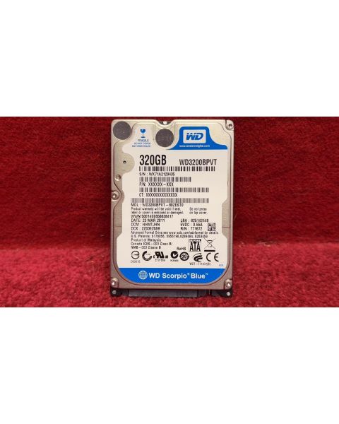 320GB Western Digital WD3200BPVT-80JJ5T0 5400rpm Notebook Festplatte S-ATA HDD *SATA 3 