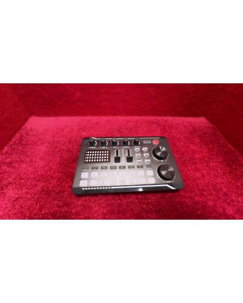 Live Soundkarte DJ Sound Mixer Sprachwechsler Audio Interface *Sound-Effekte 12, Bluetooth, Akku 1200mAh